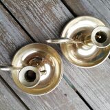 Pair of brass candle holders