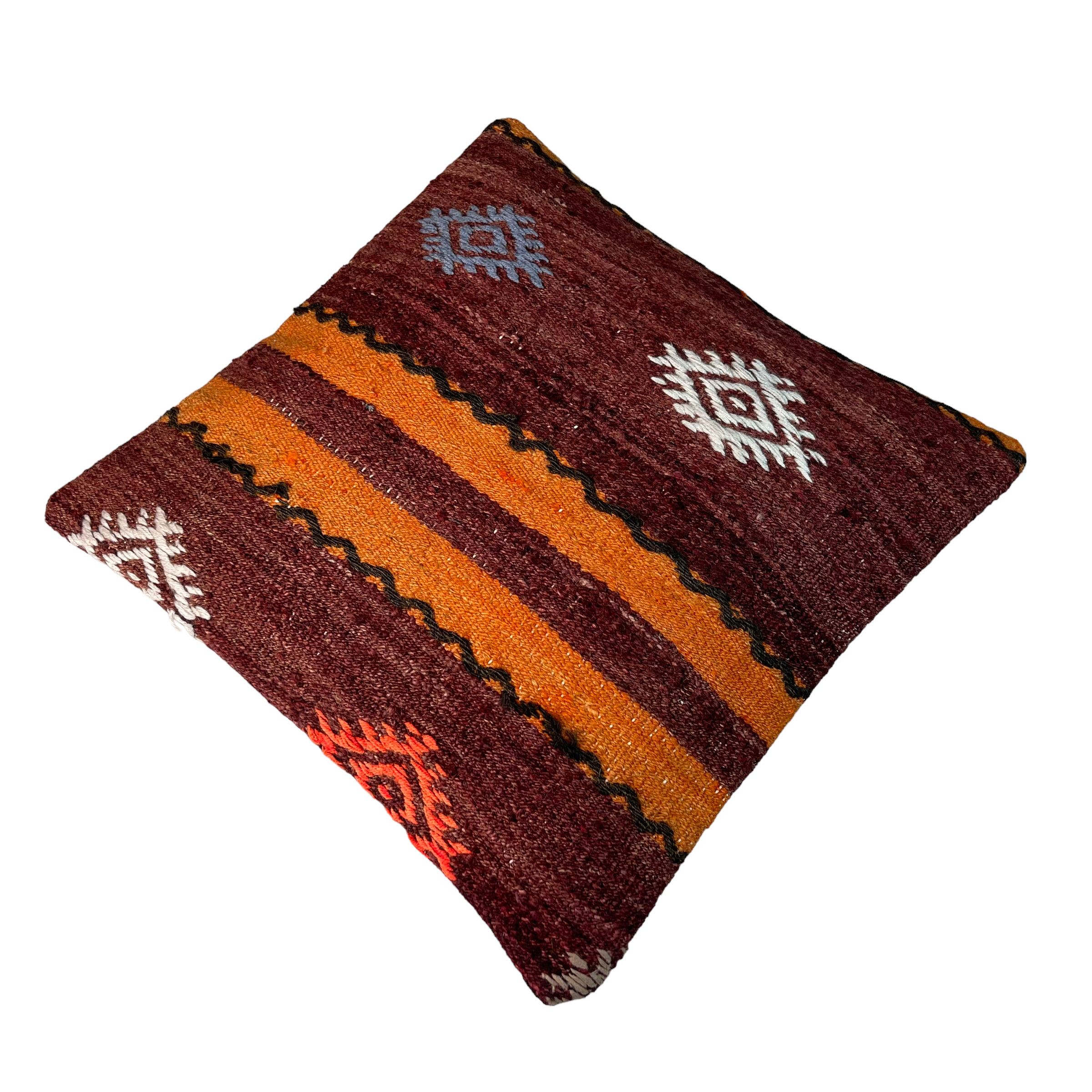 Vintage  Turkish kilim cushion cover , 40 x 40 cm