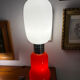 Carlo Nason for Mazzega – Large red Murano glass lamp and opal.
