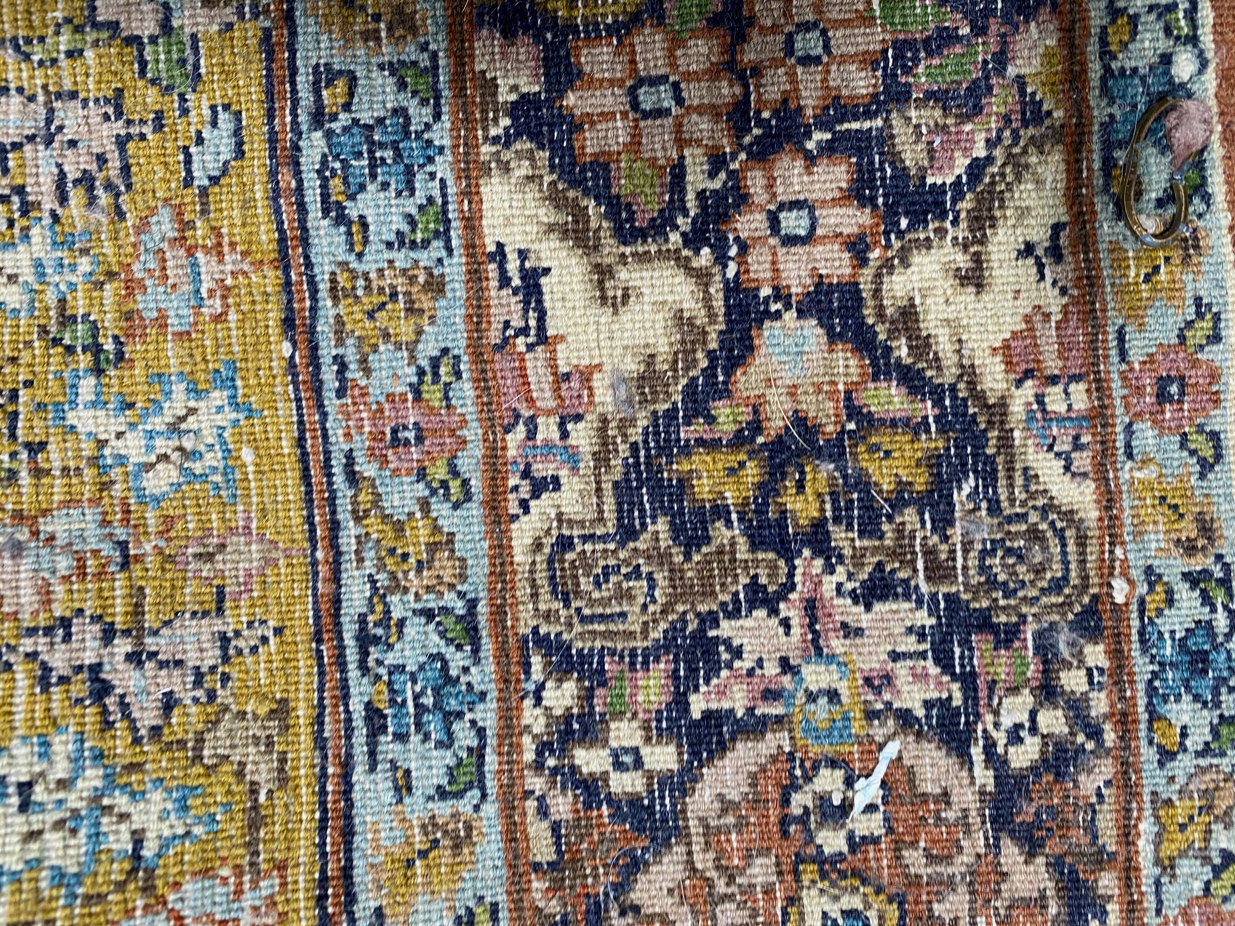Handmade oriental wool rug 122cmx77cm