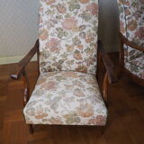 Four 1950s armchairs - wooden armrests