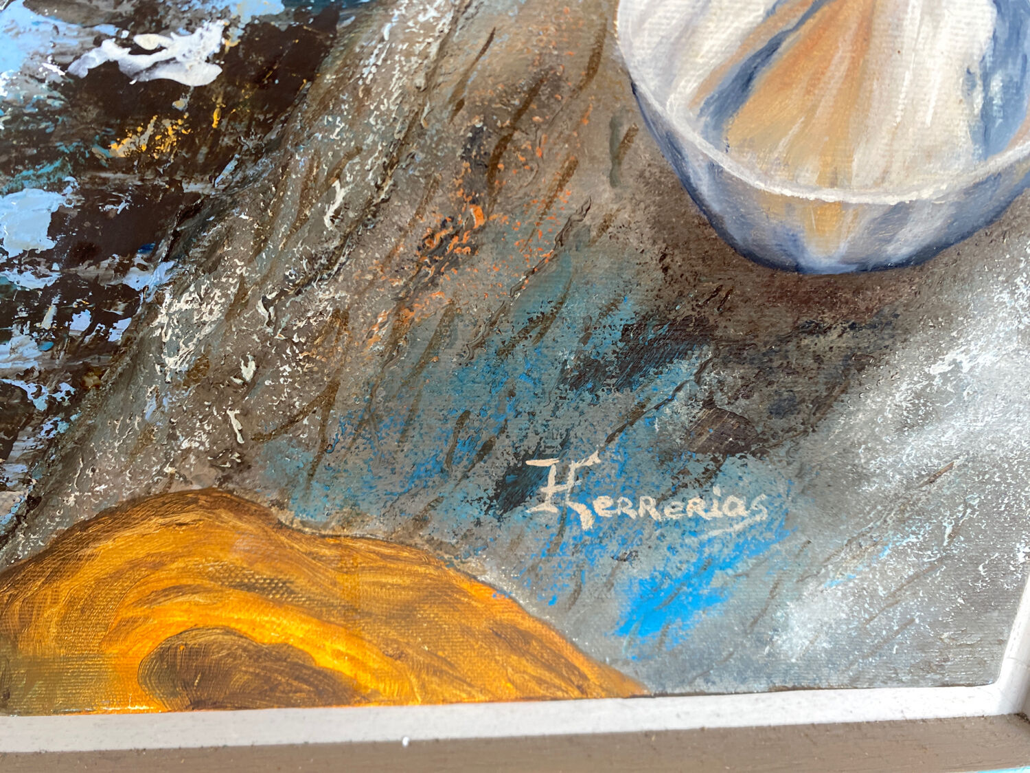 Ethnic painting signed Herrerias from 2005