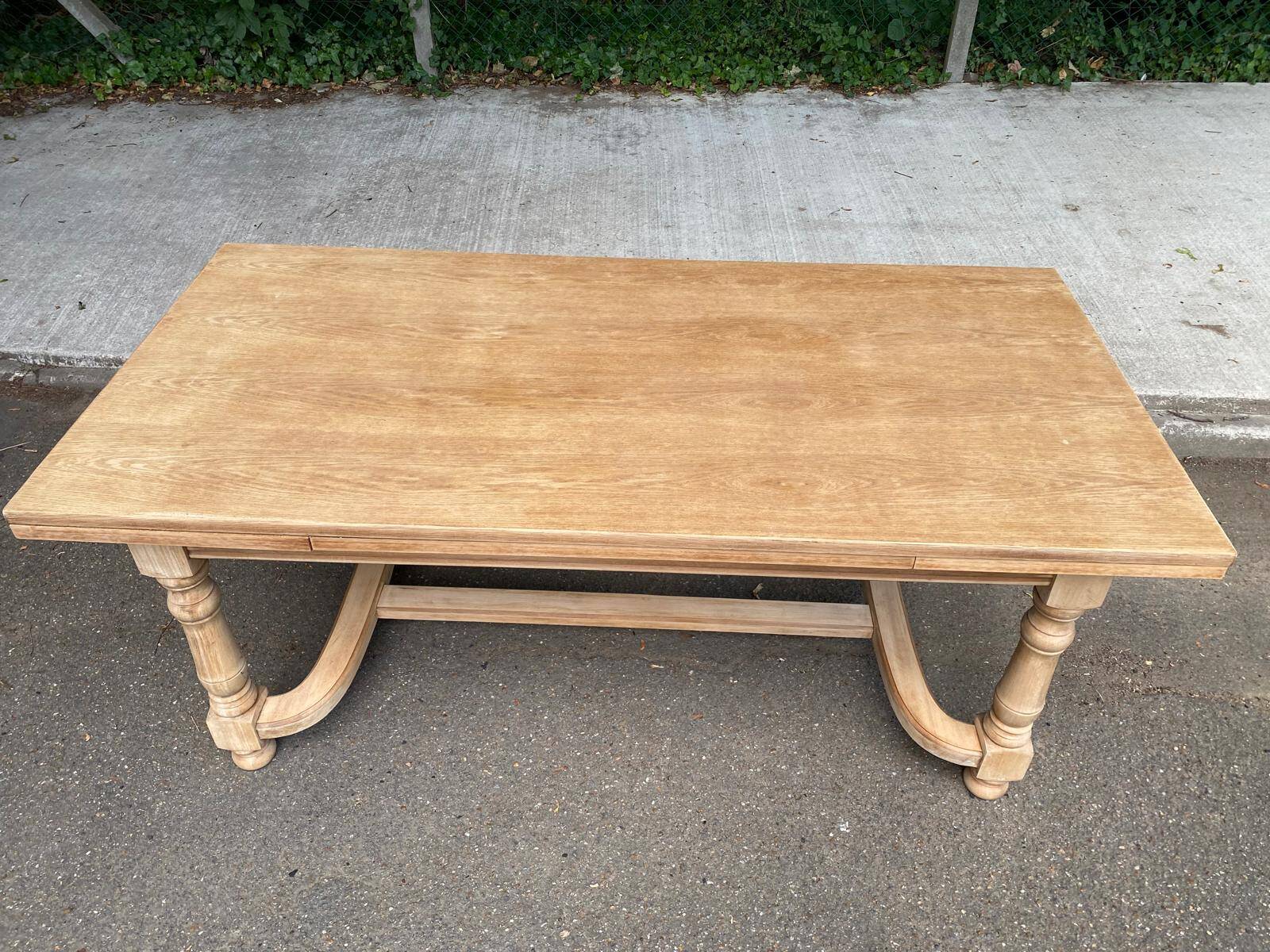 Extendable farmhouse dining table, renovated in raw wood, 270cm