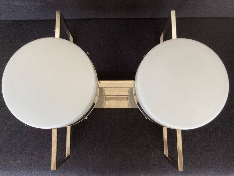 Unique big chrome Bauhaus flushmount / pendant, 1930s