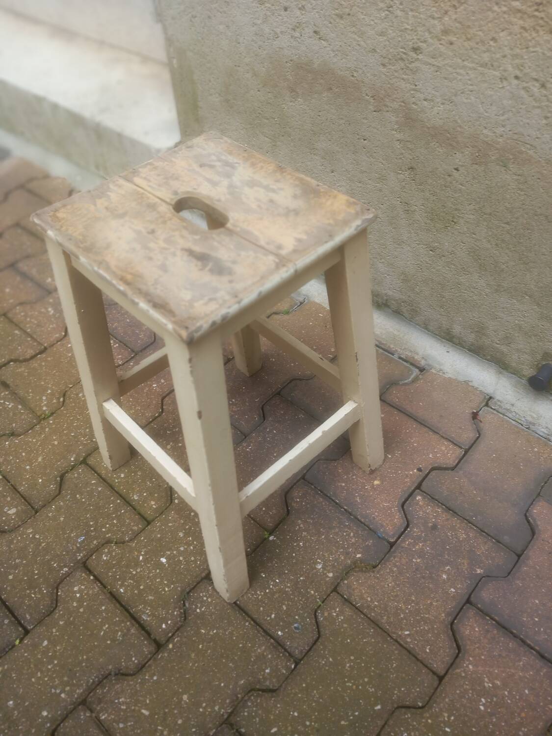 Vintage wooden workshop stool