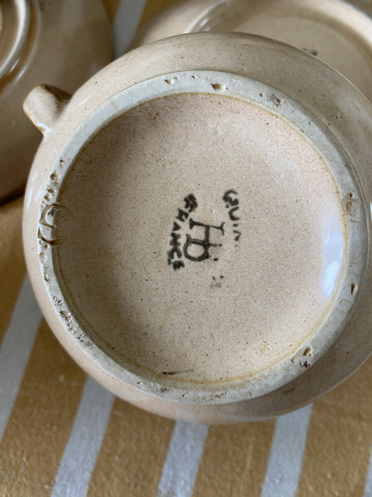 service of 6 cups and saucers HB Henriot Quimper France