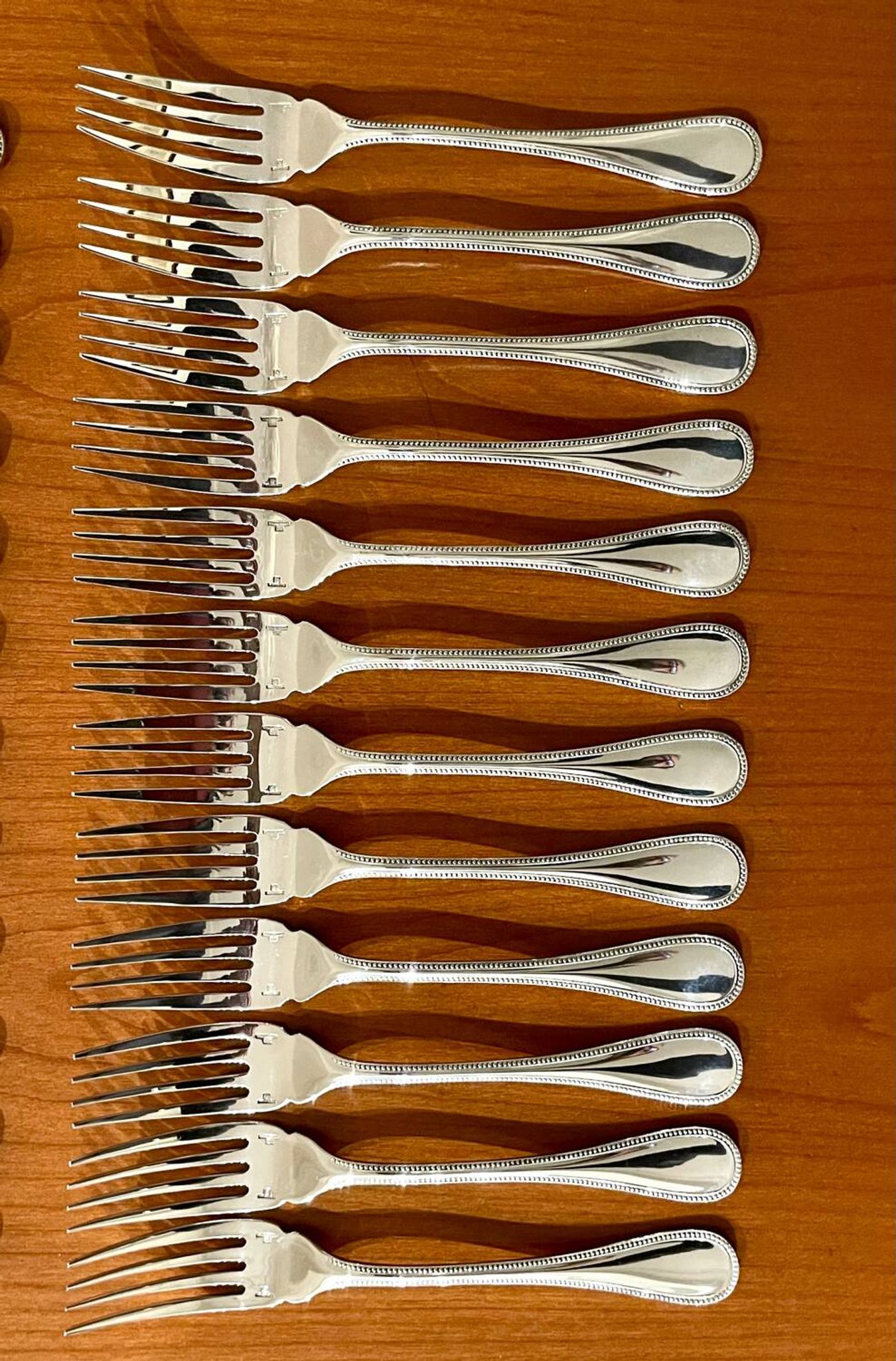 Christofle Perles 12-piece fish cutlery set, excellent condition