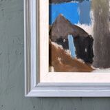 Contemporary "Urban Landscape" Abstract Landscape by British Artist Ian Mood, Framed Oil Painting