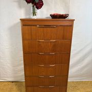 Mid-Century Retro Vintage Teak Chest of Drawers by Sakol 1960s  Six Drawers