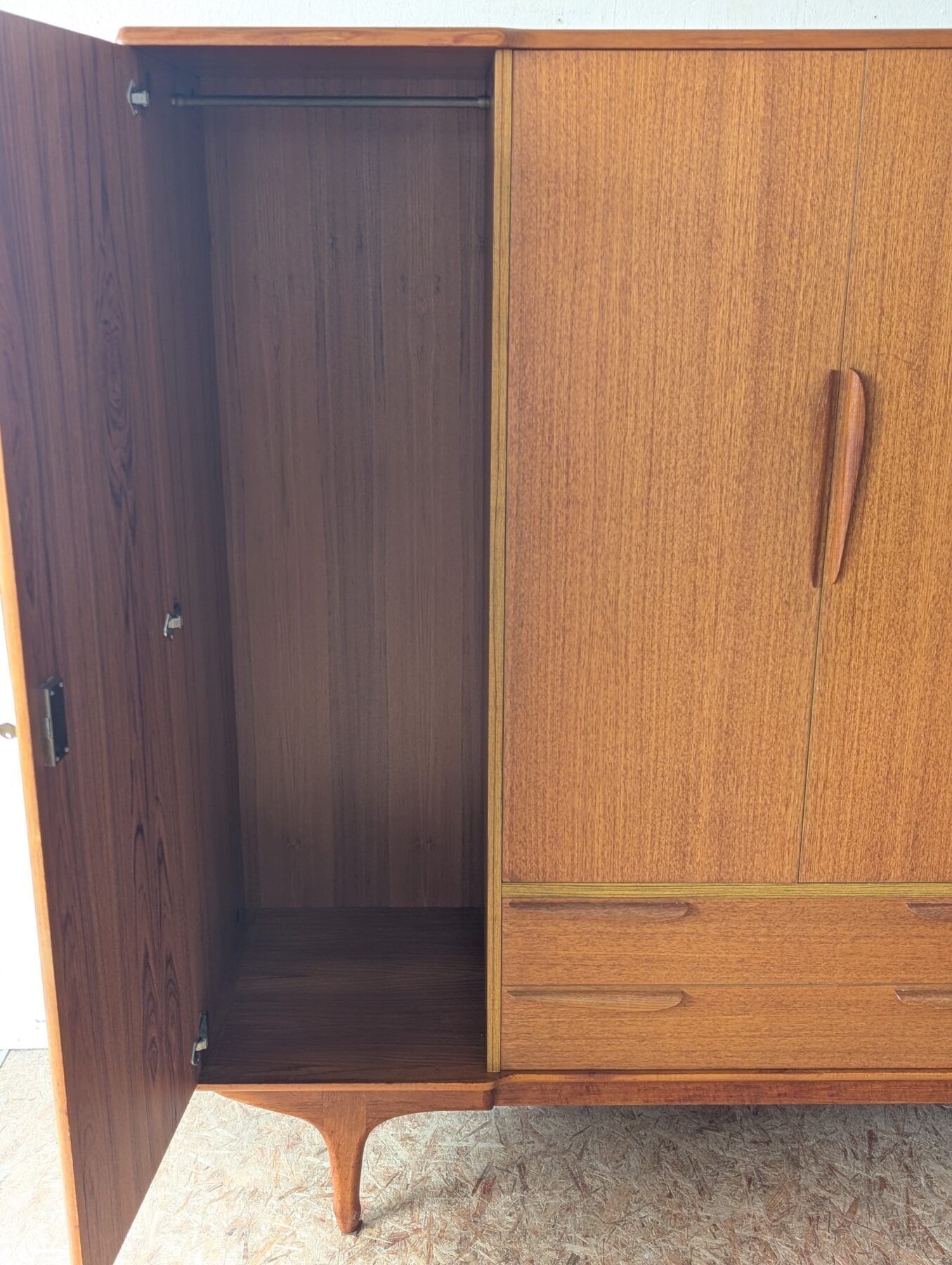 Teak wardrobe Tricoire & Vecchione 1960s