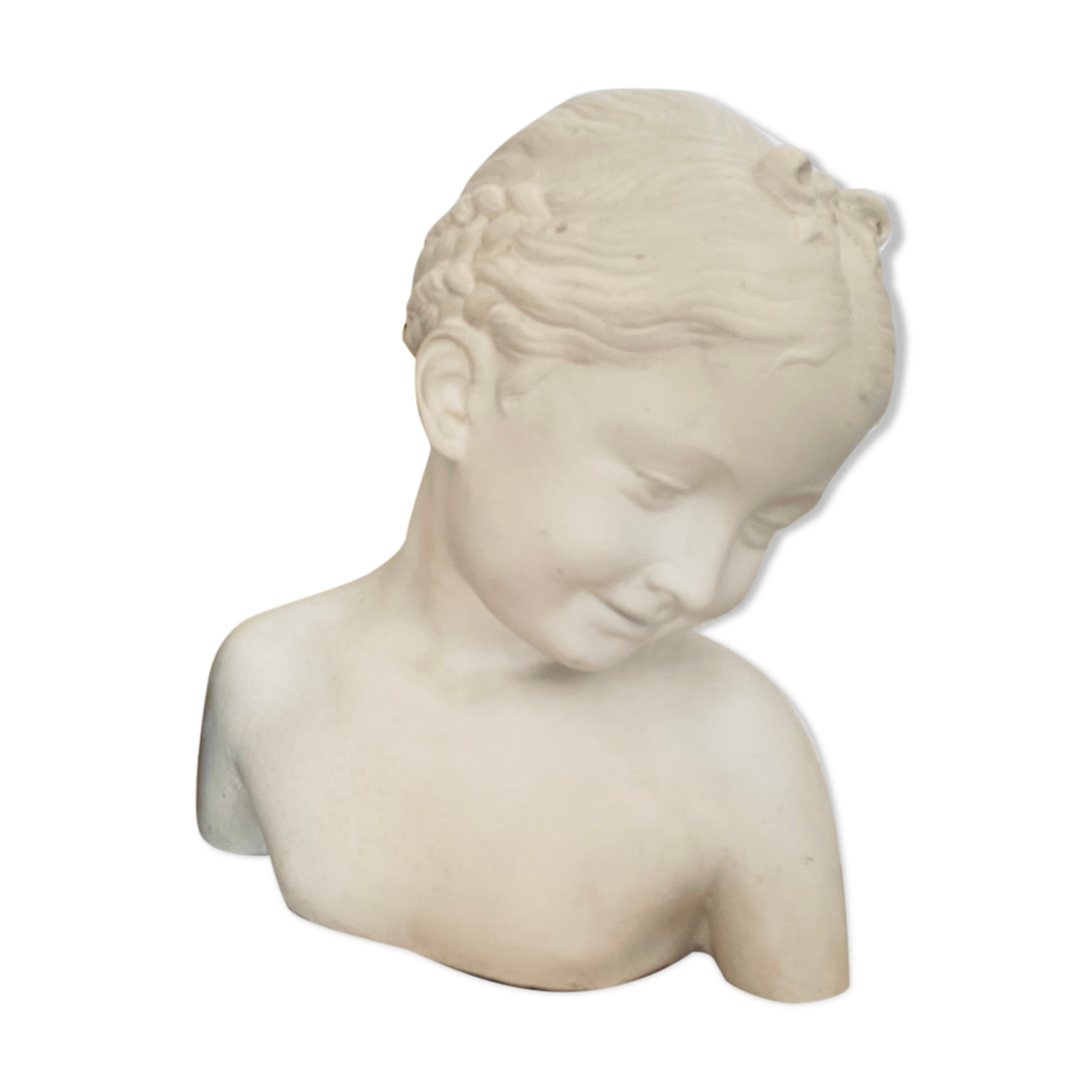 Buste en plâtre la rieuse