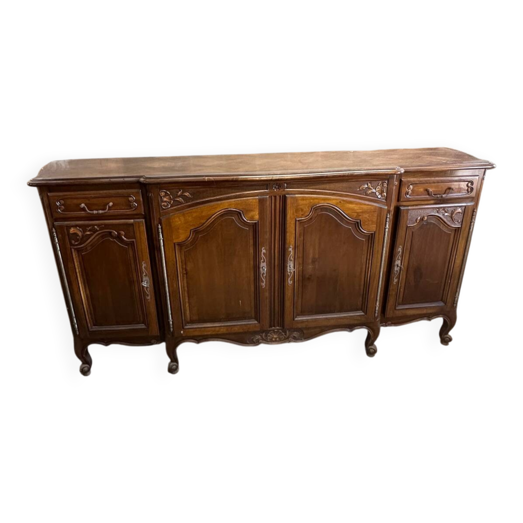 Large dining room buffet in marquetry – Louis XV style – 20th century