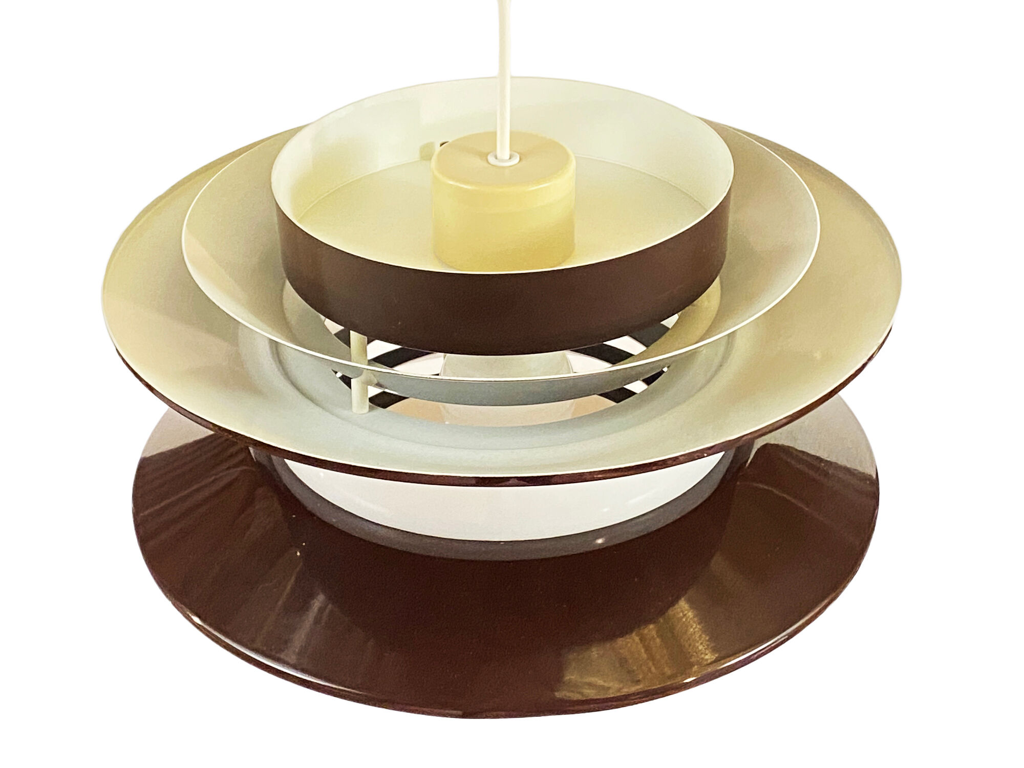 Pendant light "Trava" brown version by Carl Thore for Granhaga Metallindustri. Sweden 1970s.