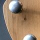 Wall-mounted coat rack with 5 hooks on oak top