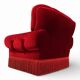 Fauteuil rouge de style Hollywood Regency en Art Déco, 1940