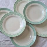 6 old plates Faience and semi-porcelain