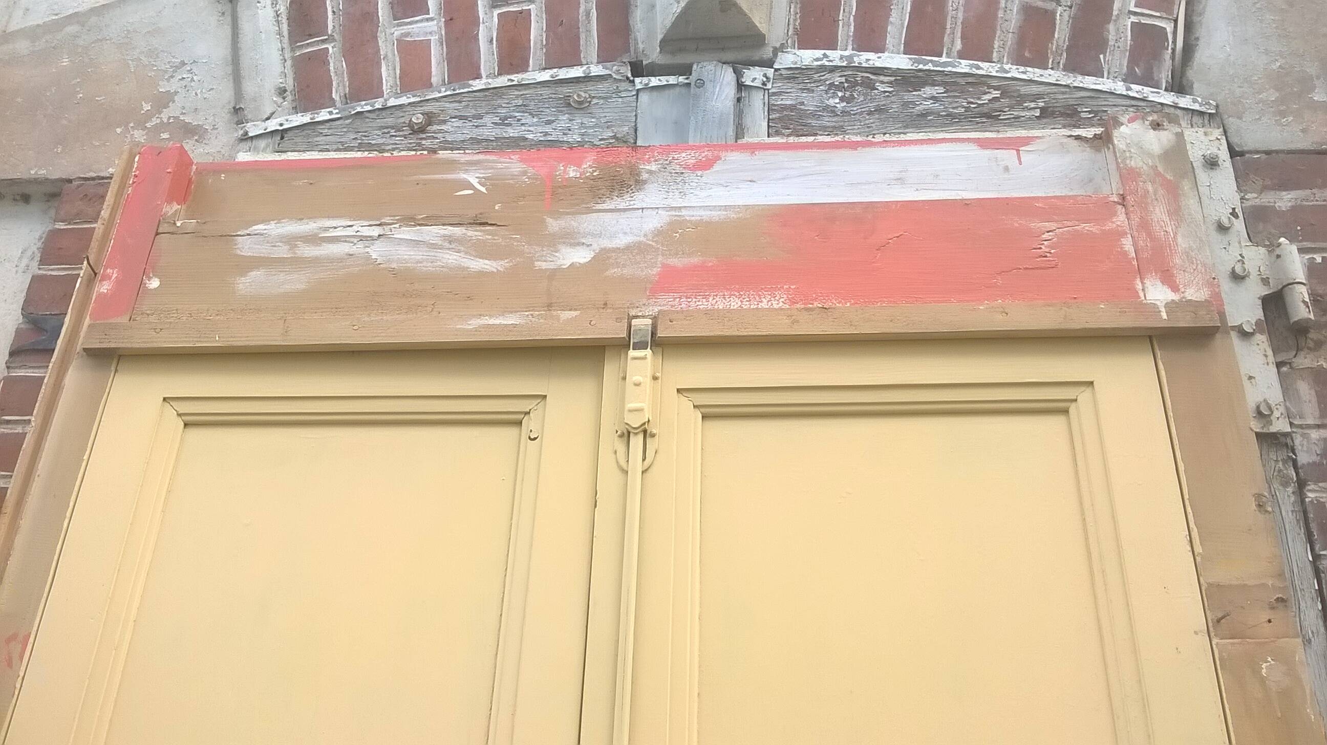 Set of large double antique wardrobe doors.