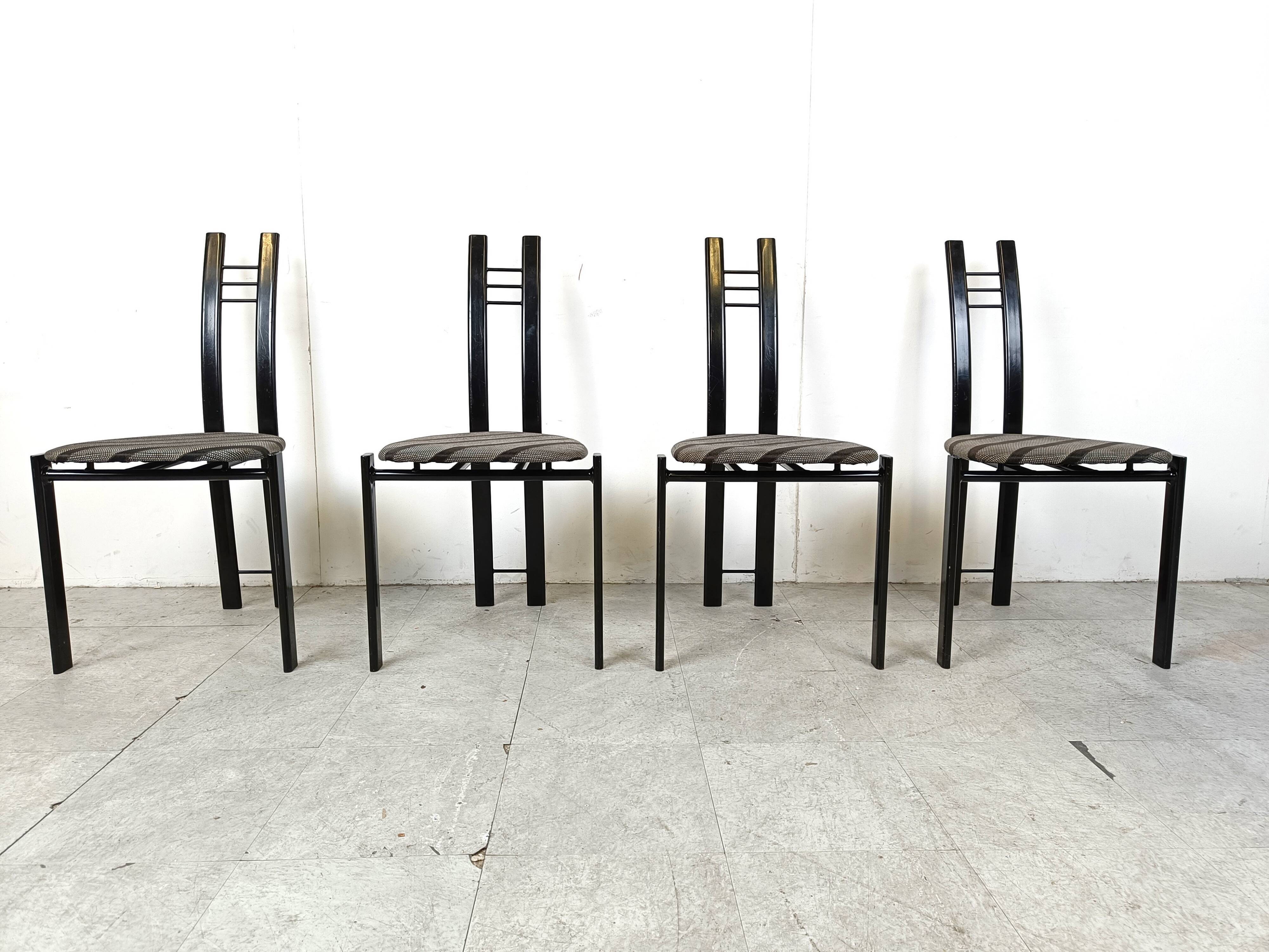 Postmodern dining chairs, 1980s set of 4