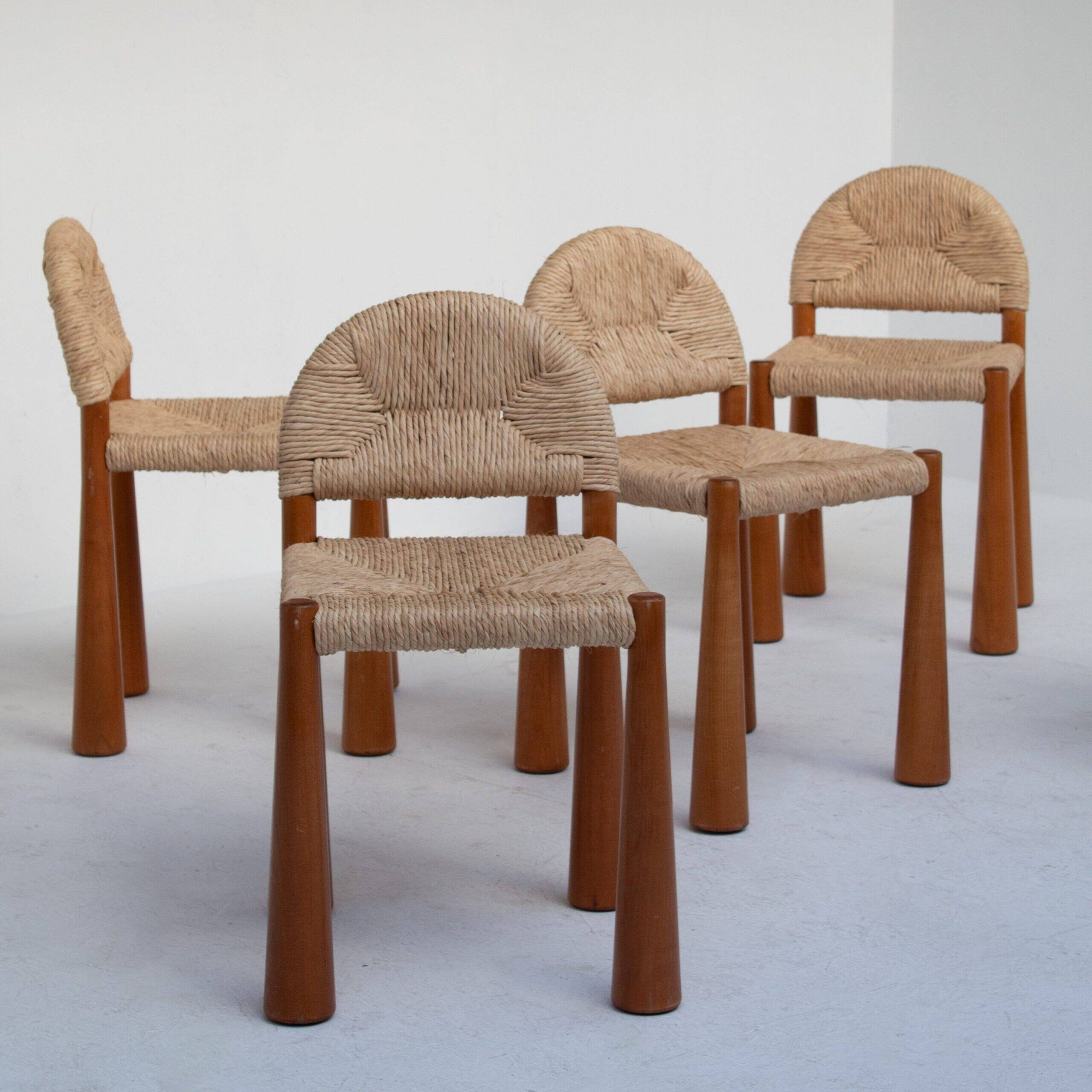 Ensemble de 6 chaises à manger Alessandro Becchi « Toscanolla » pour Giovannetti