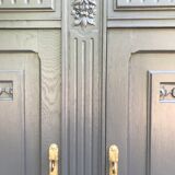 bahut buffet art deco chene solid gray vintage