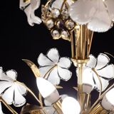 Charming Murano Candlestick White Flowers, 1970