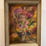" Bouquet "oil on canvas from the 1950s