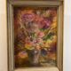Huile sur toile, bouquet, années 50