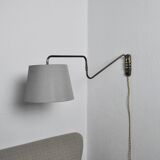 Danish Brass Swing Arm Wall Lamp, 1950s