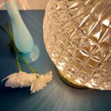 Vintage globe table lamp in molded glass