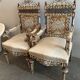 Syrian walnut armchairs inlaid with mother-of-pearl