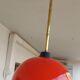 Vintage hanging lamp in red opaline of the 50/60