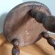 Tripod stool in wood turned coil way