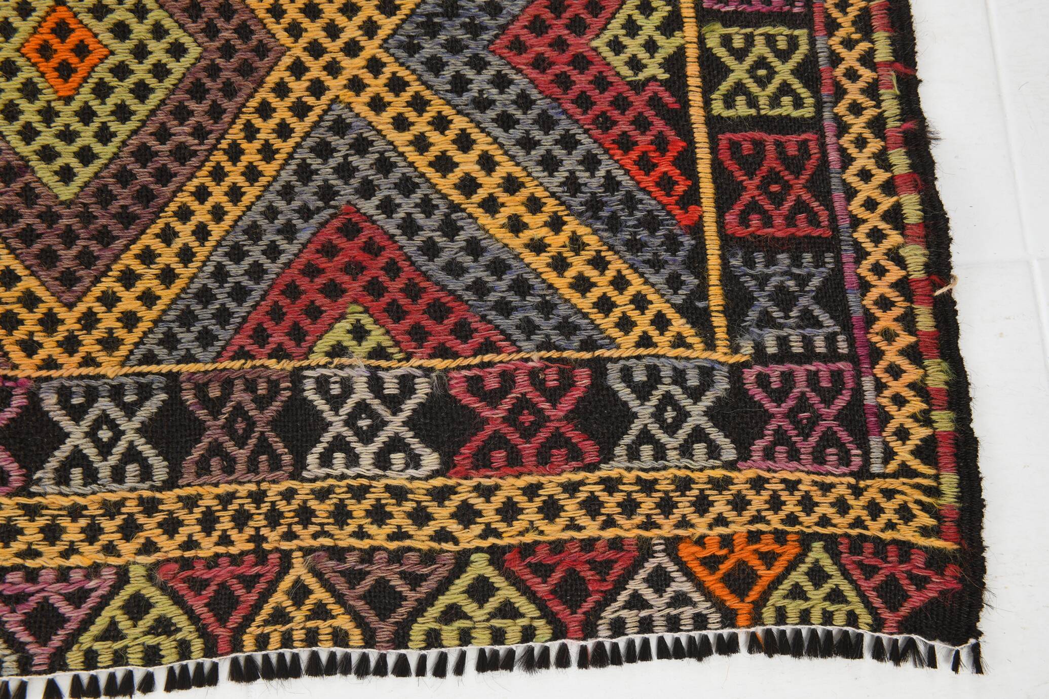 5x8 Yellow & Red Handmade Kilim Rug, 150x247Cm