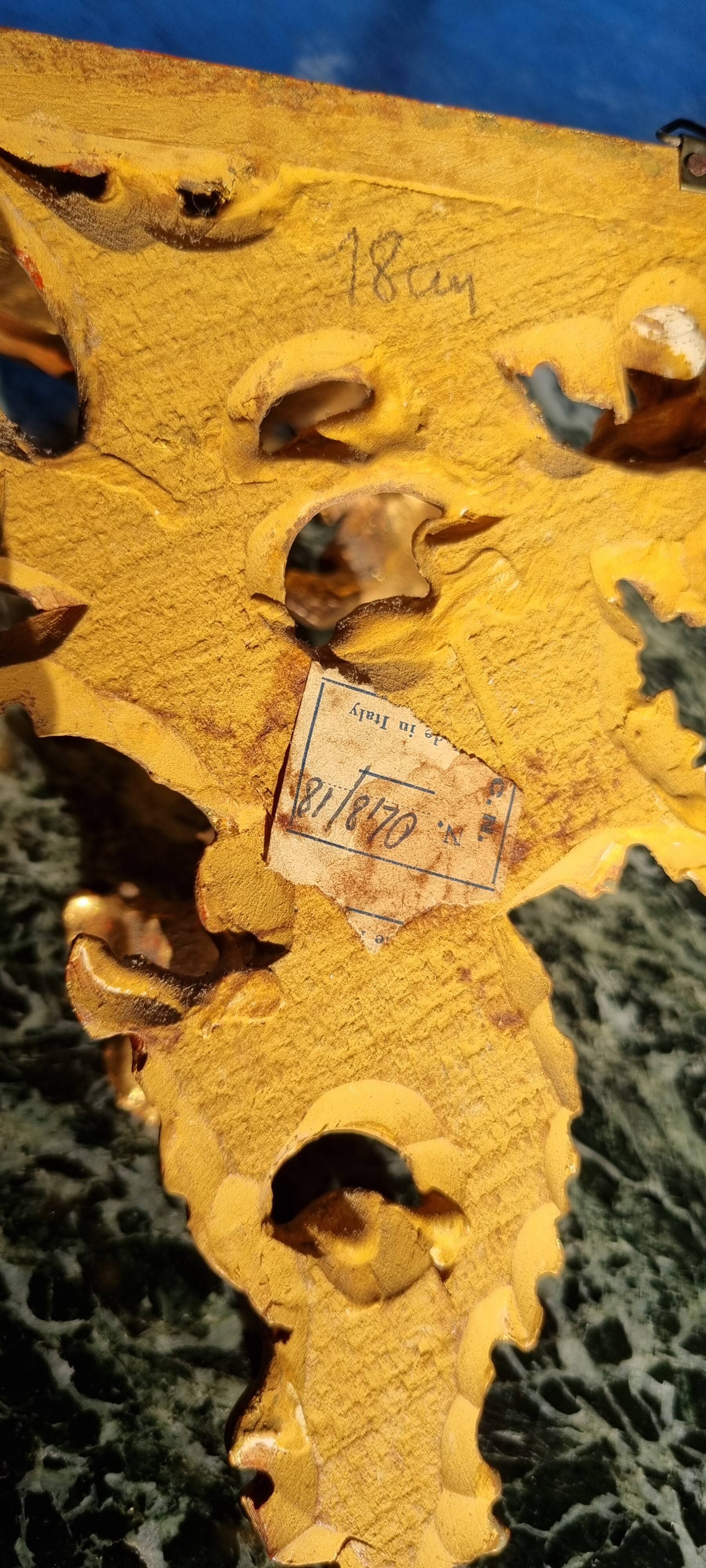 Golden wall shelf in Rococo style from the 1950s.