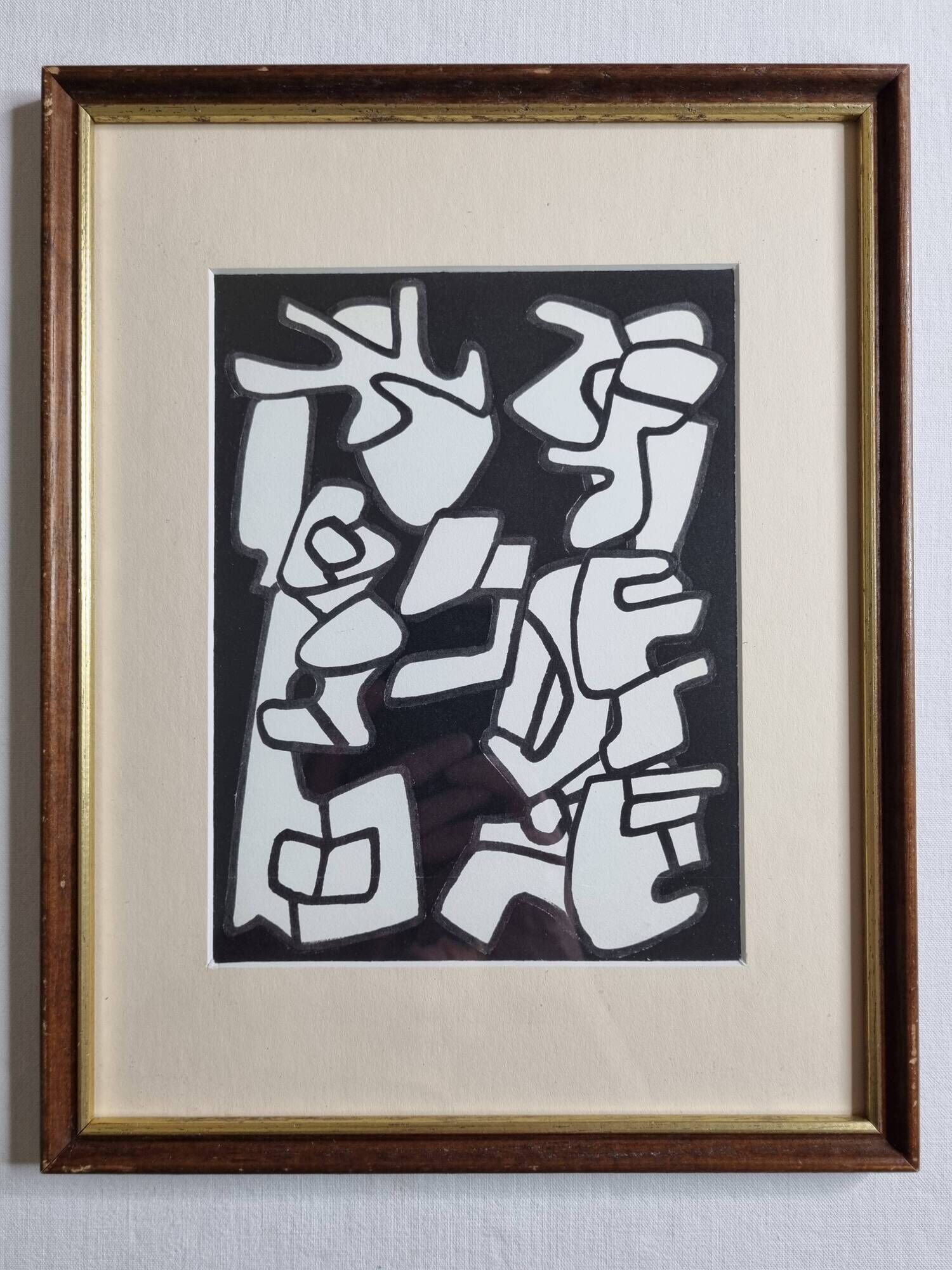 Screenprint after Jean Dubuffet framed under glass 26 cm by 32 cm