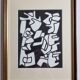 Screenprint after Jean Dubuffet framed under glass 26 cm by 32 cm