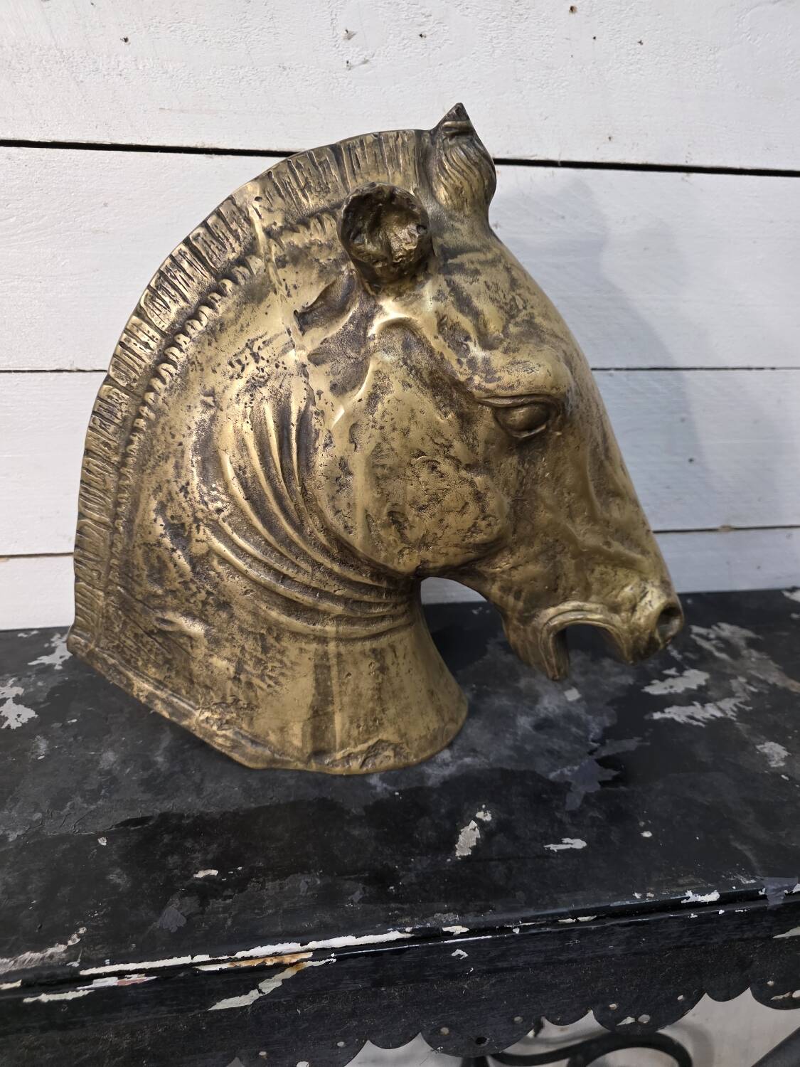 Bronze horse head, mid-20th century