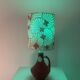 Small accent lamp by Bay Keramik – cordless with Japanese lotus fabric.