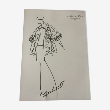 Christian Dior, beautiful press fashion illustration "Spring Collection - Summer 1985"