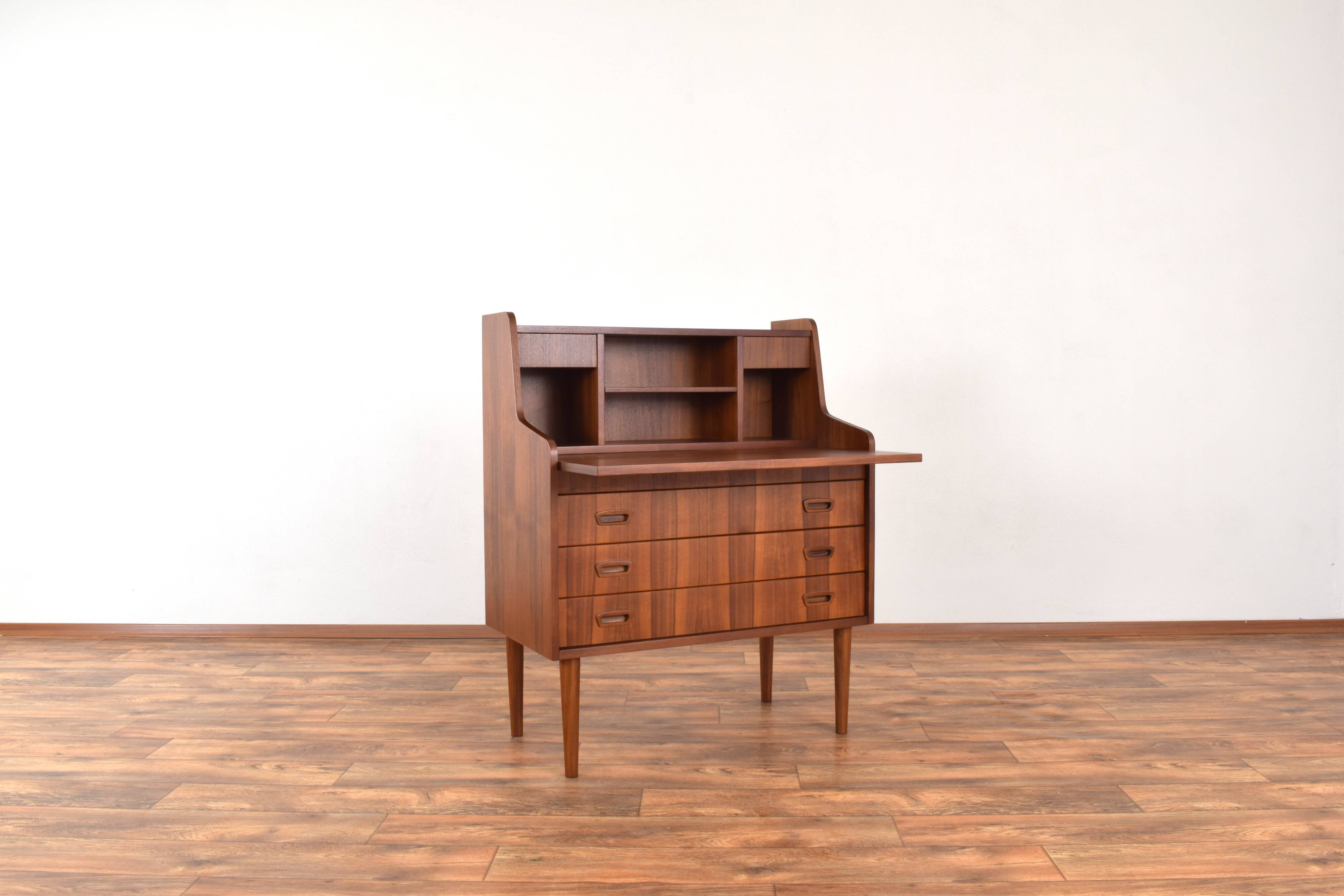 Mid-Century Danish Walnut Secretary, 1960s.
