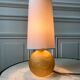 Art deco amber glass lamp and cylindrical lampshade 30s