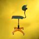 Polster office chair Gleich Klöber in green faux leather, wood and metal – mid-century
