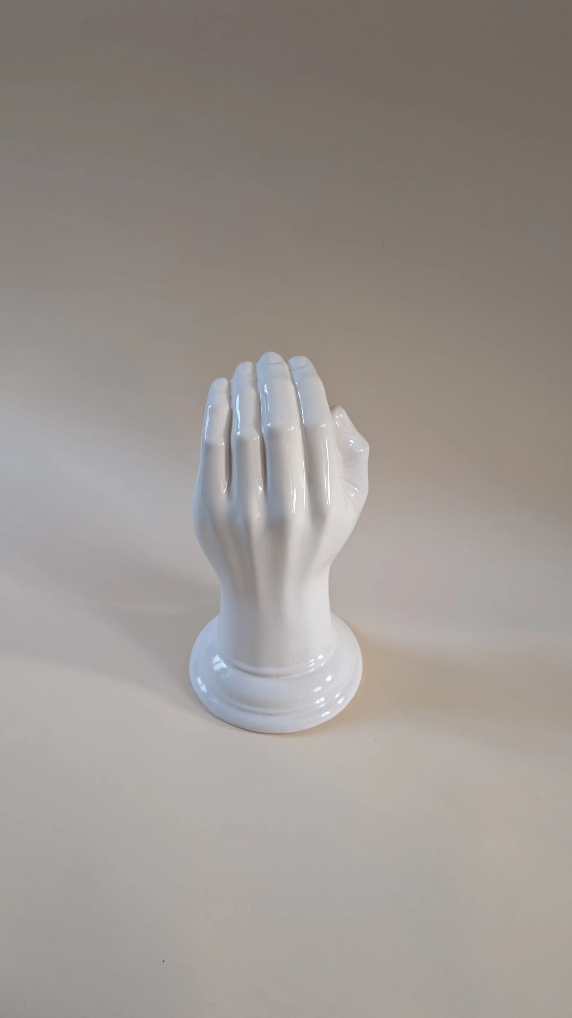 Ceramic hand wall lamp, 1980