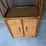 Vintage rattan bookcase 70s