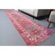 Vintage Turkish Oushak Handmade Wool Cotton Pink Runner 85x387