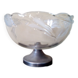Crystal cup and crystal paste with pewter foot