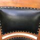 Art deco black leather office armchair