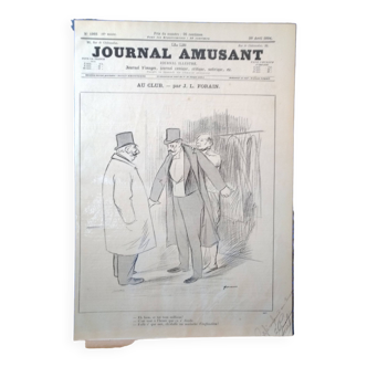 Un dessin croquis  illustrateur Forain  année 1894 revue d'époque   issue Journal Amusant