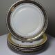 Set of 6 vintage flat plates ADP L Royal Limoges, gilded porcelain - 1