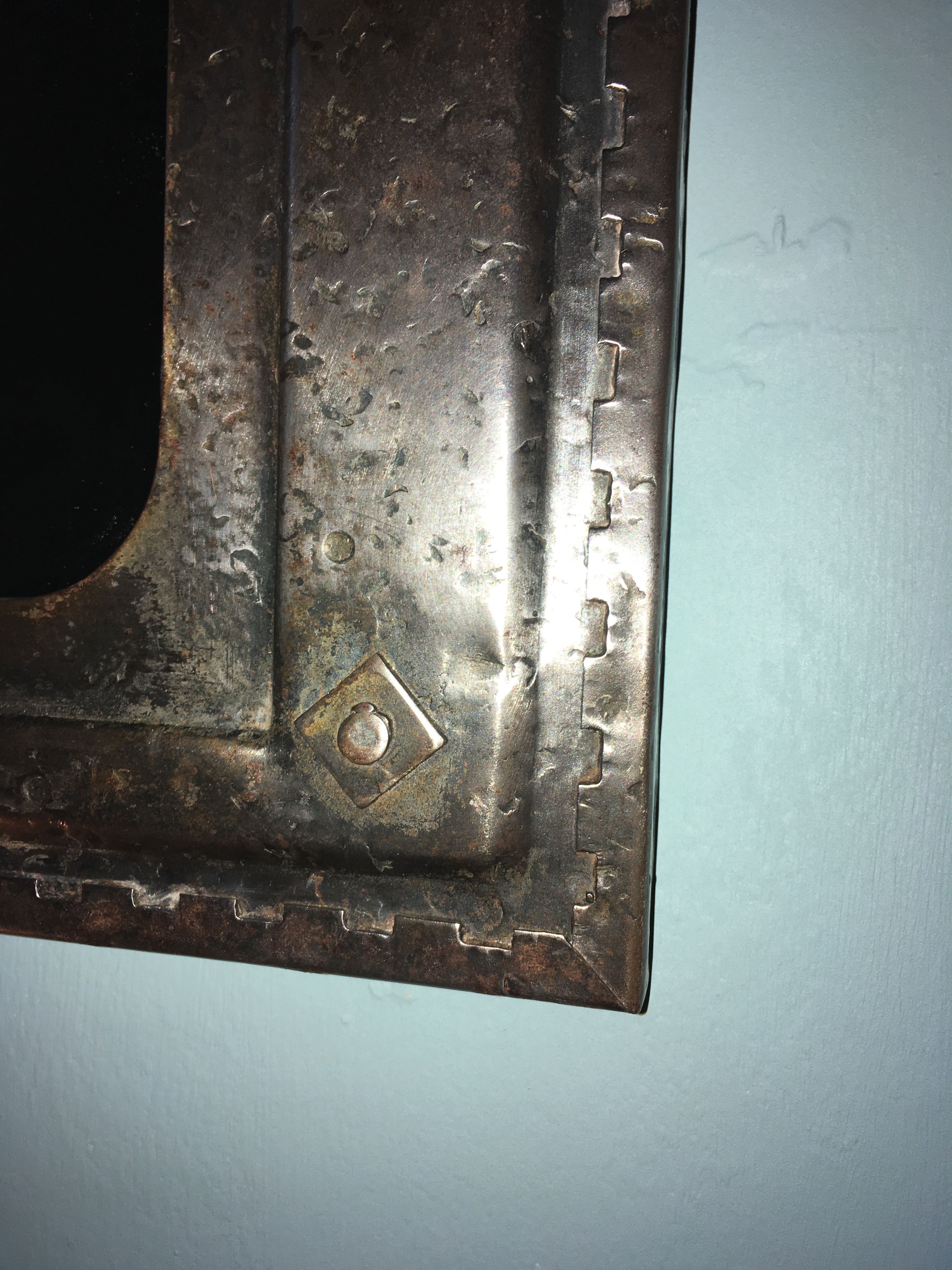 Miroir industriel en métal vintage 1960